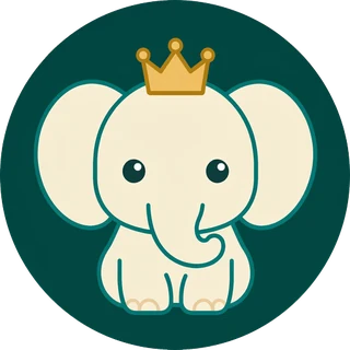 Sin Phyu, the white elephant wearing a gold crown